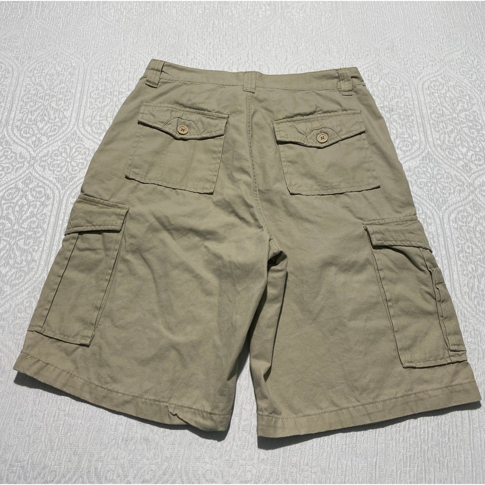 Bugle Boy Mens 31 Khaki Cargo Shorts Vintage Cotton Relaxed Tan